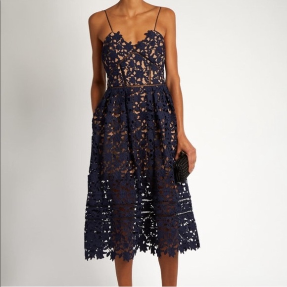 Self-Portrait Dresses & Skirts - Self Portrait | Azalea Dress in Navy